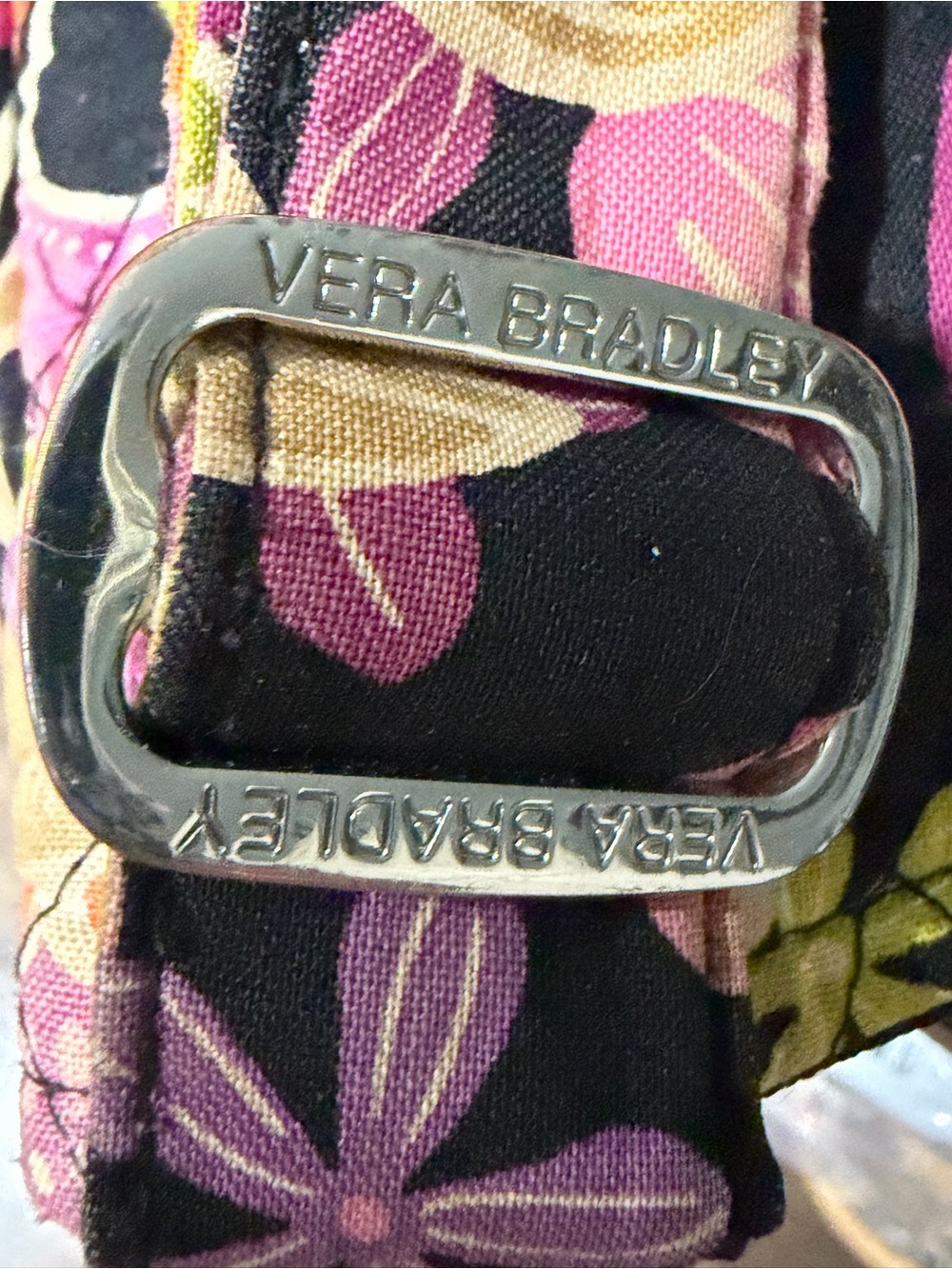 Vera Bradley Black Crossbody with Pink Floral Print - Picture 4 of 6